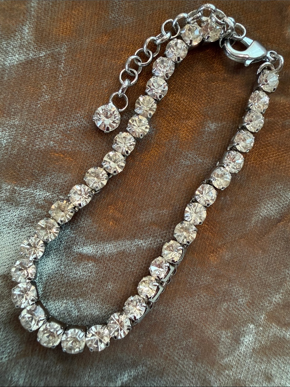 Sparkling Crystal Tennis Necklace in Silver Tone